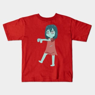 Halloween Girl Zombie anime style Kids T-Shirt
